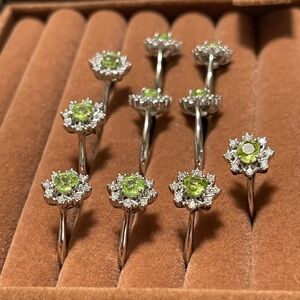 Adjustable peridot/olivine ring, August stone